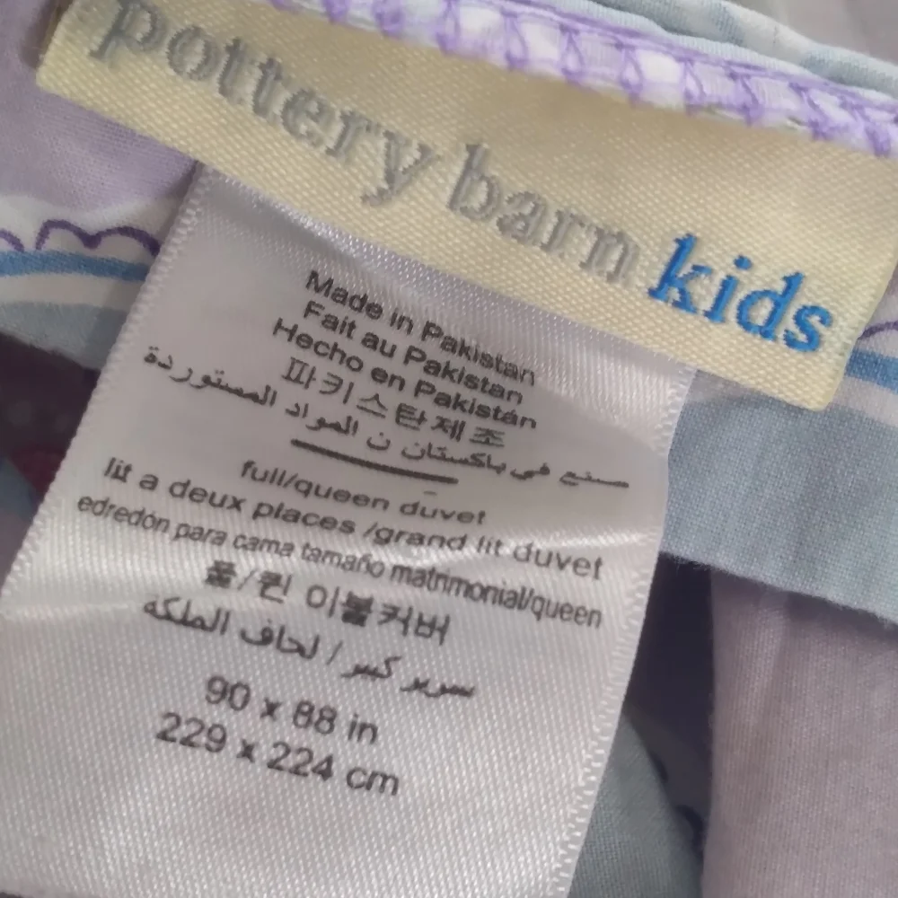 Pottery Barn Kids full/queen duvet cover & 1 pillow sham purple